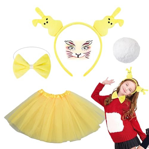 Generisch Bunny Kostüm Set, Halloween Bunny Kostüm Set - Buntes Hasenkostüm -Kit,Lustige Outfits Requisiten, entzückende Cosplay -Accessoires für Frauen, Mädchen Generisch Bunny Kostüm Set, Halloween Bunny Kostüm Set - Buntes Hasenkostüm -Kit,Lustige Outfits Requisiten, entzückende Cosplay -Accessoires für Frauen, Mädchen von Generisch