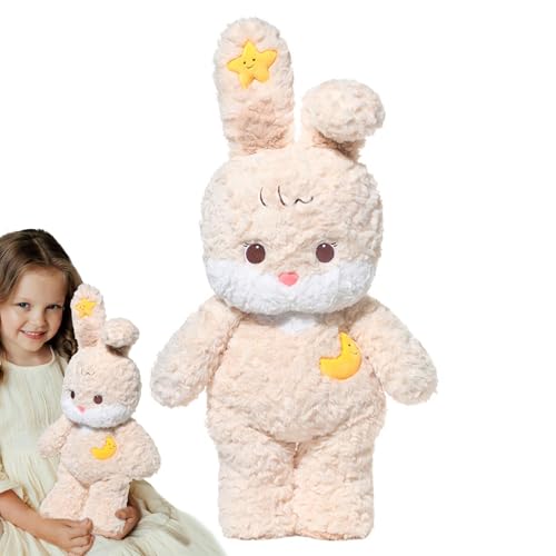 Generisch Bunny Rabbit Stuffed Animal, Cuddly Plush Bunny Huggable, Soothing Plush Bunny Toy, Cuddly Rabbit Stuffed Plush, Beige Cream Soft and Cuddly, Easy to Use, Portable for Kids of All Ages von Generisch