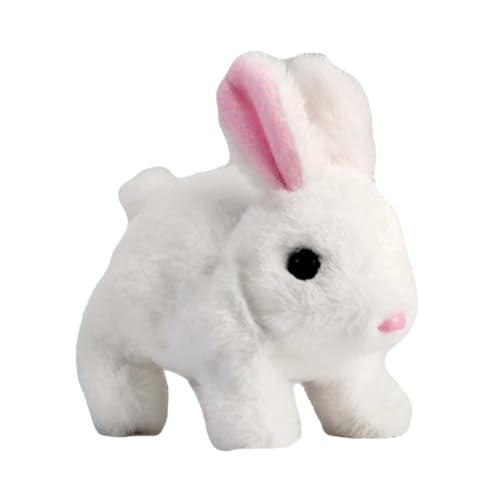 Generisch Bunny Toys Kids, Realistic Electronic Bunny, Children Twitching Nose White Pink Beige, Wiggling Ears, Jumping Plush Animal for Interactive Game, Fun Kids von Generisch