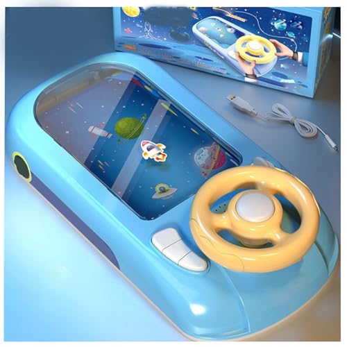 Generisch Car Driving Simulator for Kids, Racing Adventure Car Steering Wheel Toy for Kids, Car Racing Adventure Toy with Steering Wheel, Musical Interactive Simulation Racing Toy (Blue) von Generisch