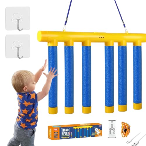 Generisch Catching Sticks Game Reaction Training Toy,Drop Stick Game,Reflex Challenge Game,Falling Sticks Training Toy,Catch The Stick Reflex Game for Hand Eye Coordination Training (Blue) von Generisch