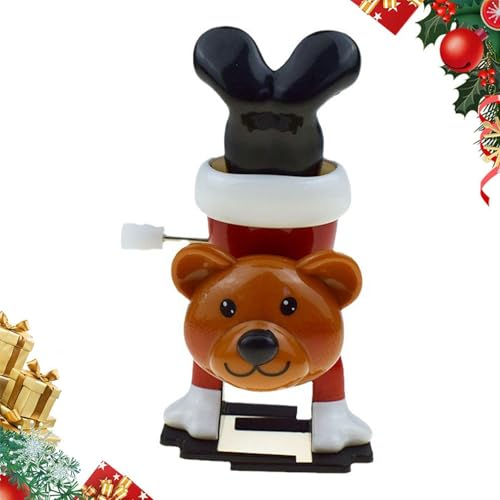 Generisch Christmas Wind Up Toy,Christmas Stocking Stuffers Wind Up Toys Christmas Toys Funny Toys Santa Claus, Penguin, Snowman, Elk, Clockwork, Running and Jumping Toy (D) von Generisch