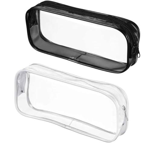 Generisch Clear Pencil Case 2pcs Clear Bleistiftkoffer für Prüfungen, wasserdicht von Generisch