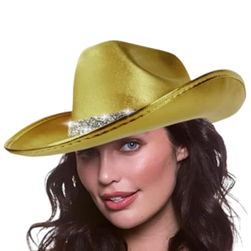 Generisch Cosplay Cowboy Hut, Cowboyhut,Bling Filz Cosplay Kostüm Outfit | Rollenspiel Stylish Cowgirl Hat Kostüm für Halloween, Rollenspiel, Performance, Bühne von Generisch