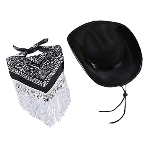 Generisch Cowboy Hut Weiß – 2 Stück Filz Cowboyhut Damen & Herren mit Verstellbarem Kordelzug am Hals, Cowgirl Kostüm Damen und Cowboy Kostüm Herren Zubehör Cowgirls KostüM Damen Frauen KostüM von Generisch