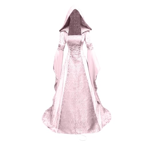 Generisch Damen Langarm mit Kapuze Mittelalter Kleid Bodenlang Schnürkleid Hexenkleid Elegant Cosplay Gothic Mittelalter Kleidung Renaissance Halloween Party Kostüm Karneval Fasching Kostüm Maxikleid Generisch Damen Langarm mit Kapuze Mittelalter Kleid Bodenlang Schnürkleid Hexenkleid Elegant Cosplay Gothic Mittelalter Kleidung Renaissance Halloween Party Kostüm Karneval Fasching Kostüm Maxikleid von Generisch