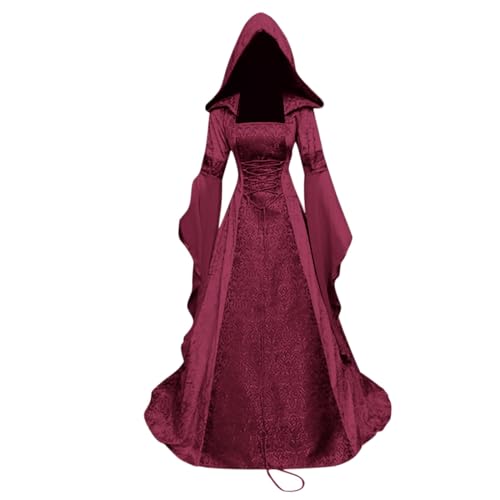 Generisch Damen Maleficent Kostüm Langarm mit Kapuze Mittelalter Kleid Bodenlang Schnürkleid Hexenkleid Cosplay Gothic Mittelalter Kleidung Renaissance Halloween Party Kostüm Karneval Faschingkostüm Generisch Damen Maleficent Kostüm Langarm mit Kapuze Mittelalter Kleid Bodenlang Schnürkleid Hexenkleid Cosplay Gothic Mittelalter Kleidung Renaissance Halloween Party Kostüm Karneval Faschingkostüm von Generisch
