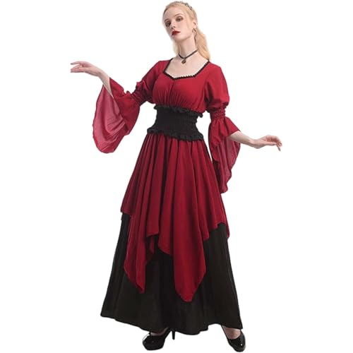 Generisch Damen Piratenkostüm Halloween Kostüm Renaissance Gothic Kleidung Victorian Bekleidung Steampunk Vampir Viktorianisches Maxikleid Mittelalter Kleid Rot L Generisch Damen Piratenkostüm Halloween Kostüm Renaissance Gothic Kleidung Victorian Bekleidung Steampunk Vampir Viktorianisches Maxikleid Mittelalter Kleid Rot L von Generisch