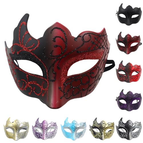 Generisch Deal,Maskenball,Venezianische Maske Damen Gesicht Verkleidung Herren Masken Kostüm Maskenball Fasching Schwarze Carnival Masquerade Mask Women,Blau,One Size von Generisch