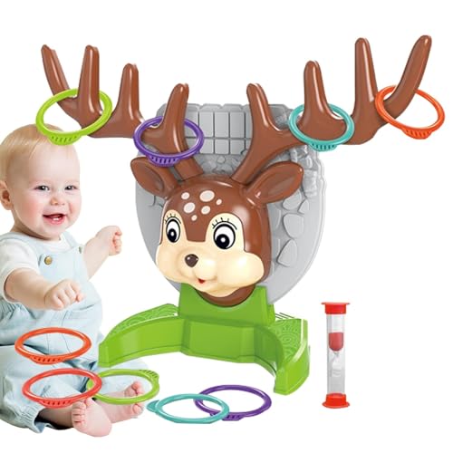 Generisch Deer Bounce-Spiel, Deer Pong-Spiel | Rentier-Geweih-Spiel, lustiges Familienspiel,Wurfhaken-Spiel, Hirschform, Rentiergeweih, Wurfspiel für und Mädchen von Generisch