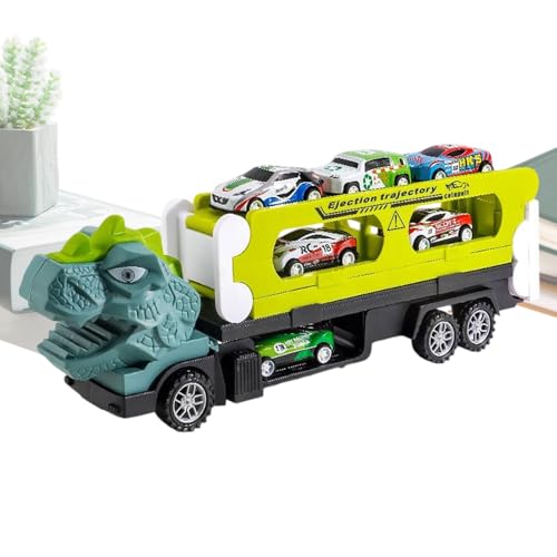 Generisch Dinosaur Transport Truck, Dino Figures Carrier, Dinosaur Toys Truck with 6 Vehicles Dinosaur Car Set, Transport Carrier Truck for Children Over 3 Years Old, Fun Educational Toy for Kids von Generisch