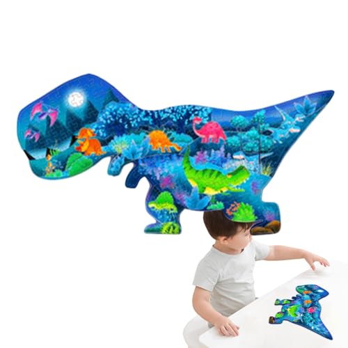 Dinosaurier-Puzzle,Dinosaurier-Puzzle für Kleinkinder - Leuchtendes Lernpuzzle | Bodenpuzzle für Kinder im von 3–8 Jahren, 200 Teile Puzzle in Tierform, Puzzlespielzeug für von Generisch