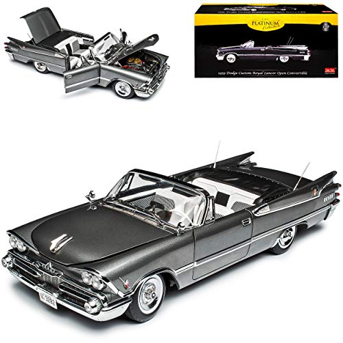 Generisch Dodg. Custom Royal Lancer Cabrio Schwarz 1959 1/18 Sun Star Modell Auto von Generisch