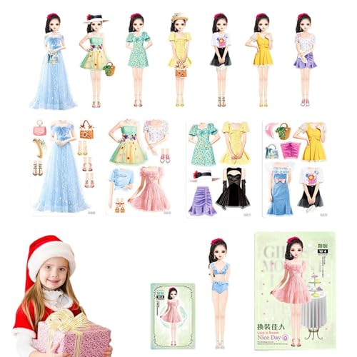 Generisch Dress Up Doll - Magnetic Dress Up Doll | Princess Dress Up Sticker Book | Magnetic Princess Dress Up Paper Doll Book, Princess Magnetic Dress Up Doll Figure for Kids - Kids Dress Up Set von Generisch