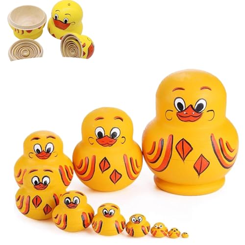 Generisch Duck Nested Doll， Colorful 10 Pieces Russian Duck Figures， Russian Nesting Dolls Matryoshka Stacking Dolls (Duck) (1Pcs) von Generisch