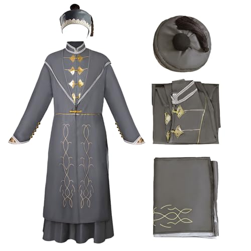 Generisch Dumbledore Kostüm für Erwachsene Herren Deluxe Zauberer Magier Robe mit Kapuze Umhang Hut Halloween Cosplay Outfits (2XL) von Generisch