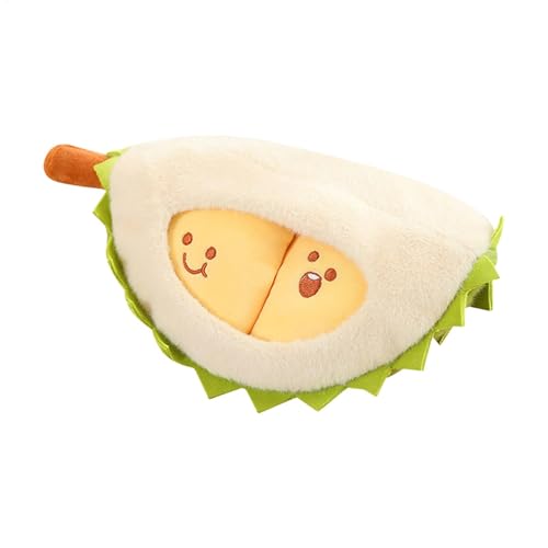 Generisch Durian Plush, Decompress Durian Toy, Creative Detachable Durian Pillow, Fruit Cute Peeling Durian Doll, Soft Throw Pillows for Christmas, Birthday Durian Plush Toy, Durian Pillow Fruit von Generisch