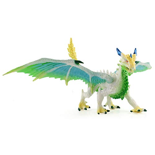 Generisch Eisdrachen-Figur, 19 x 13,5 x 8 cm, Weißblau, Fantasy-Spielzeug für Kinder (A) von Generisch