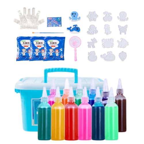 Generisch Elf Toy Set, Water Gel Kit, Creative Toy Creation Kit, Craft Kit with 12 Colors Magic Gel and 14 Shape Molds, Magics Waters Elfs Toys, Craft Kits for Kids von Generisch