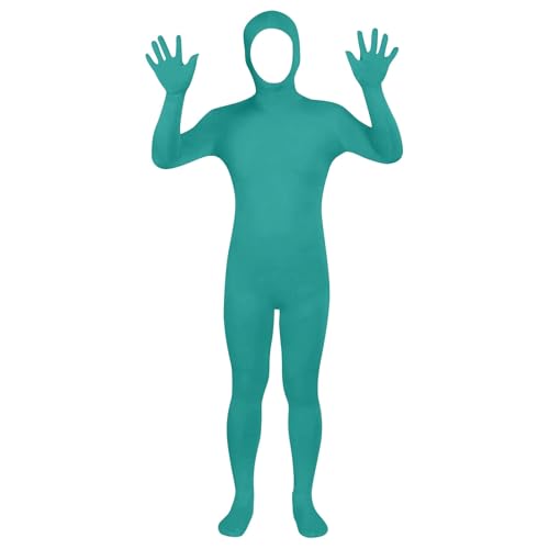 Generisch Erwachsene Open Face Zentai Cosplay Jumpsuit Ganzkörperanzug Orange Tight Damen Herren Ganzkörperanzug Ganzkörper Slenderman Kostüm Halloween Weihnachten Unisex Karneval von Generisch