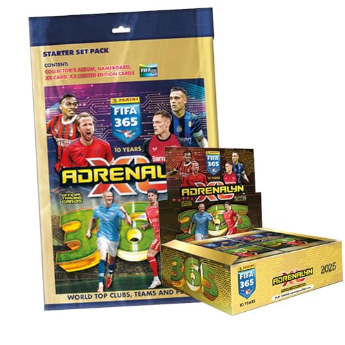 Generisch FIFA 365 Adrenalyn XL 2025 Trading Cards - 1 Starter + 1 Display (24 Booster) von Generisch