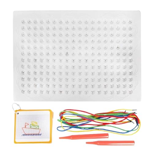 Generisch Fadenbrett für Kinder,Fädelbrett für Kinder | Buntes String Art Kit,Bastel-Kunsttafel, Fantasieentwicklung, Cartoon-Muster, Schnürspielzeug für Kinder, Mädchen, Eltern-Kind von Generisch