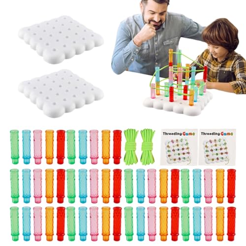 Generisch Fädelspiel,Stapelspiel Mit Fädelblöcken - Duellspiel zur Beruhigung & Problemlösung mit Zählen Lernen & Sinnesförderung für Vorschulkinder Generisch Fädelspiel,Stapelspiel Mit Fädelblöcken - Duellspiel zur Beruhigung & Problemlösung mit Zählen Lernen & Sinnesförderung für Vorschulkinder von Generisch