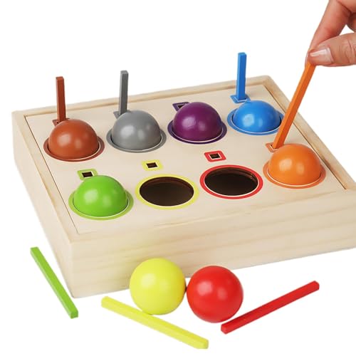 Generisch Farbball-Matching-Spiel, Farbball-Matching-Spiel - Holz-Kombinationsspiel für Kinder - Lernspielzeug zum Sortieren von Farben, passende Spiele, pädagogisches Lernspielzeug für ab 3 Jahren von Generisch