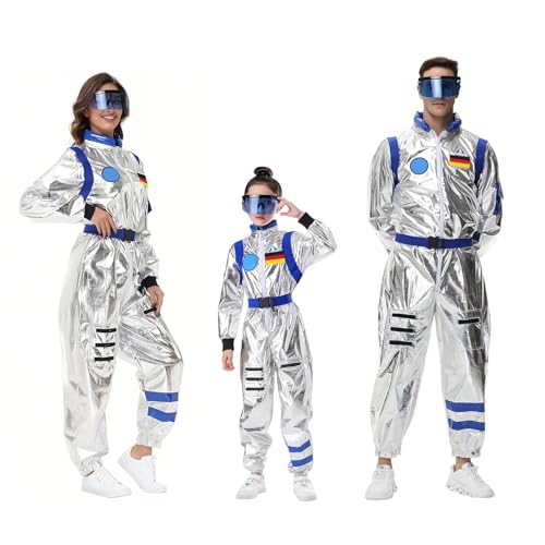 Generisch Faschingskostüme Kinder, Astronauten Kostüm Familie Set Space Kostüm Karneval Alien Kostüm Couple Faschingskostüme Overall Astronaut Kostüm Cosplay Weltall Jumpsuit Elegant Silvester Outfit von Generisch