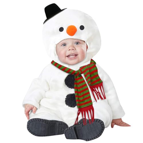 Generisch Faschingskostüme Kinder,Baby Strampler Kostüm,Baby Fleece Hut Tieroverall Säuglingsmädchen,Karneval Kostüm Kinder Set Winter Cosplay Für Mädchen Jungen (00-White, 12-18 Months) von Generisch