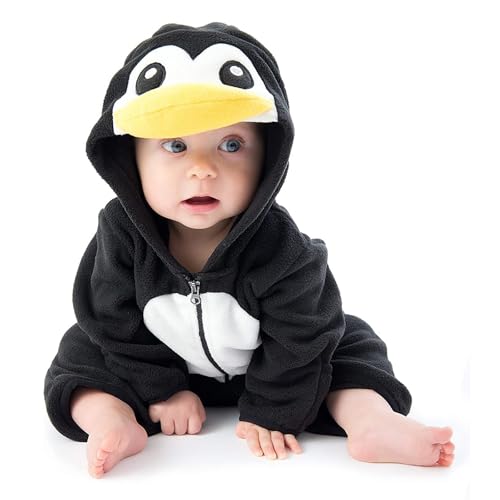 Generisch Faschingskostüme Kinder,Baby Strampler Kostüm,Baby Fleece Hut Tieroverall Säuglingsmädchen,Karneval Kostüm Kinder Set Winter Cosplay Für Mädchen Jungen (05-Black, 18-24 Months) von Generisch