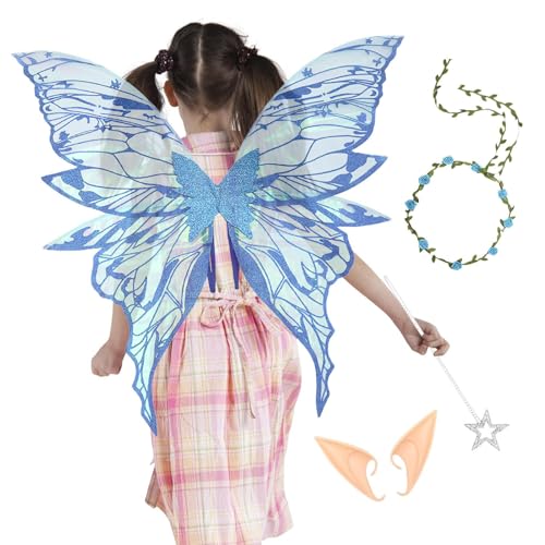 Generisch Feenflügel Für Erwachsene, Kostüm Verkleidung Engelsflügel Mit Feenstab & Elfenohren, Kostümzubehör Für Prinzessinnen Rollenspiel Bühnenauftritt Generisch Feenflügel Für Erwachsene, Kostüm Verkleidung Engelsflügel Mit Feenstab & Elfenohren, Kostümzubehör Für Prinzessinnen Rollenspiel Bühnenauftritt von Generisch