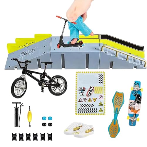 Generisch Finger-Skateboards für Kinder,Kleine Finger-Skateboards | Finger-Skateboard-Park Finger-Scooter - Fingerbikes, lustige Fingerboard-Skateparks für Skateboard-Enthusiasten, Sport von Generisch