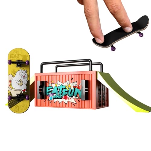 Generisch Fingerboard-Rampen-Set, Finger-Skateboards für Kinder,Finger-Skateboard-Kits Mehrzweck-Fingerspielzeug | Fingerbretter, Spielzeug, kompaktes Hand-Skateboard für Kinder und Erwachsene von Generisch