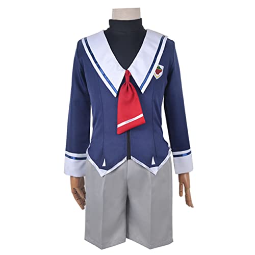 Generisch Frauen Chinen Miya Cosplay Kostüm Blaue Schuluniform Shorts Mit Hut Komplettes Set,Blue-M von Generisch