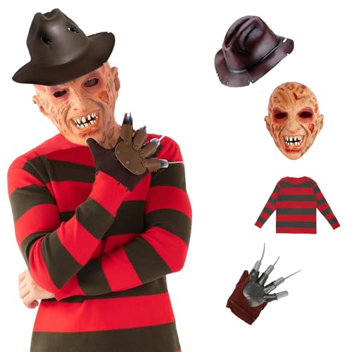 Generisch Freddy Krueger Kostüm Horror Kostüm für Kinder Halloween Cosplay (5v6) von Generisch