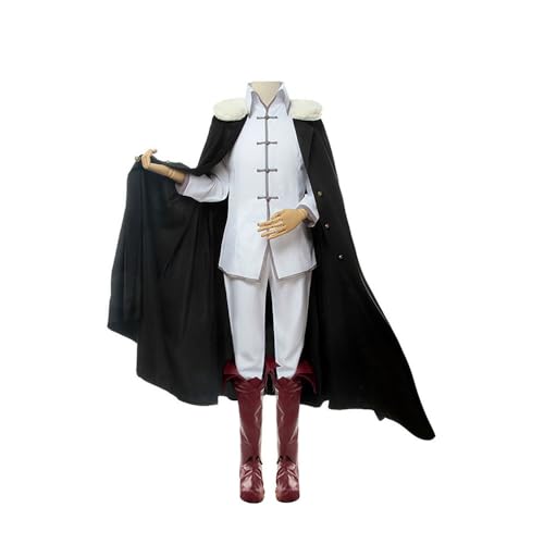 Generisch Fyodor Dostoevsky Cosplay Kostüm Anime Oberteil Hose Umhang Hut Schuhüberzüge Komplettset,Black-3XL von Generisch