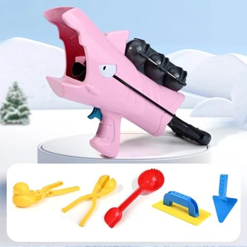 Generisch Hai-Schneeball-Wurfspielzeug, Schneeball Maker Spielzeug, Kinder Schneeball Schnee Clip Schneeball Spielzeug Spielen Schneebälle (Rosa) von Generisch