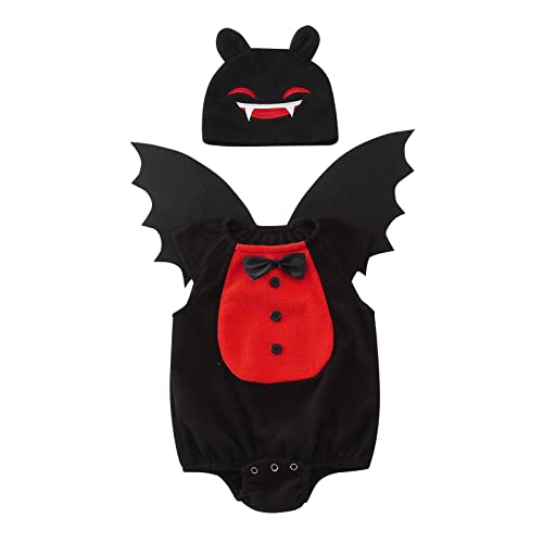 Generisch Halloween Costume Kinder Faschingskostuem Jungs Mädchen Fledermäuse Strampler Sets Helloween Kinderkostüm Fasching Maedchen Junge Fledermaus Kostüm Baby My First Halloween von Generisch