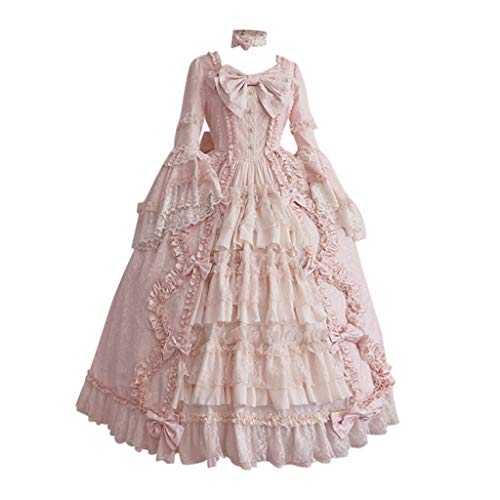 Generisch Halloween Damen Kostüm Cosplay Erwachsene Trachtenblusen Mittelalter Trachten Trachtenkleid Outfit Maxi Oktoberfest Partykleider Lustig Eleganten Anime von Generisch