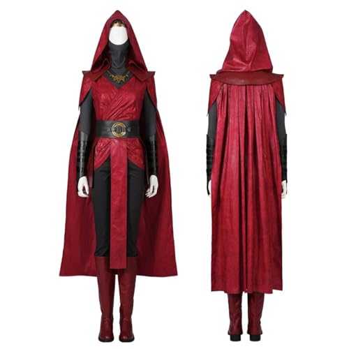 Generisch Halloween Karneval Dark-Witch Red Outfit Nightsister Merrin Cosplay Kostüm,S,Red von Generisch