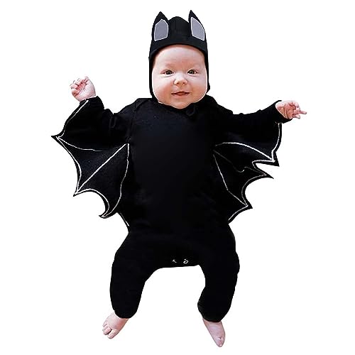 Generisch Halloween Kostuem Kinder Faschingskostüm Jungs Junge Fledermauskostuem Strampler Sets Helloween Kinderkostuem Fasching Mädchen Kleinkind Fledermäuse Costume Baby Mein Erstes Halloween von Generisch