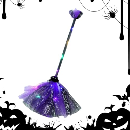 Generisch Halloween Witch Broom, Wizard Broom Prop, Cosplay Witch Broom, Witch Costume Accessories, Kids Halloween Props, Halloween, Witch Costume Broom, Witch Broom for Kids von Generisch