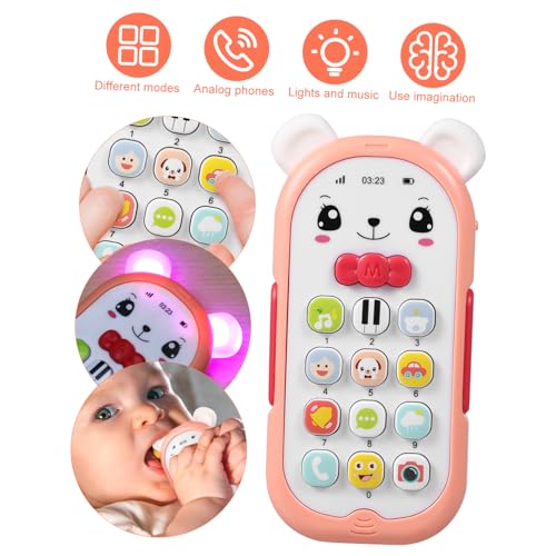 Generisch Handyspielzeug Für Instrument Für Kleinkinder Trommel Mädchen Babys Telefon Babyphone 3 Monate Telefon Rosa Abs von Generisch