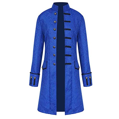 Generisch Herren Mittelalter Steampunk Jacke Gothic Frock Uniform Langer Renaissance Frack Herren Kostüme Für Männer Gehrock Uniform Smoking Retro Langer Button Kleidung von Generisch