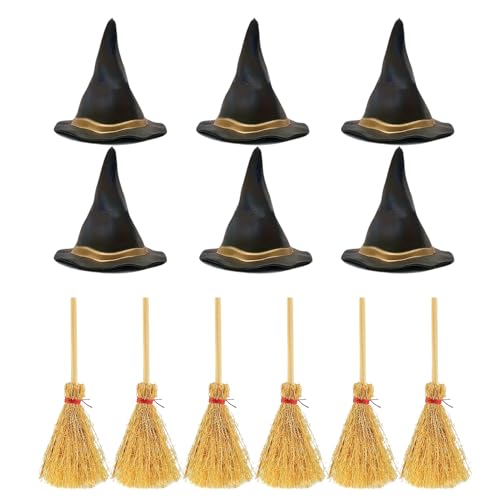 Generisch Hexenhut - Schwarze Hexenhüte Besenstöcke | miini Hexenhut | Kleine Schwarze Hexenhüte | 1 Set Miniaturdekoration Besen Für Party Hochzeit Erwachsener Kinderpuppenhaus Baby Mädchen Generisch Hexenhut - Schwarze Hexenhüte Besenstöcke | miini Hexenhut | Kleine Schwarze Hexenhüte | 1 Set Miniaturdekoration Besen Für Party Hochzeit Erwachsener Kinderpuppenhaus Baby Mädchen von Generisch