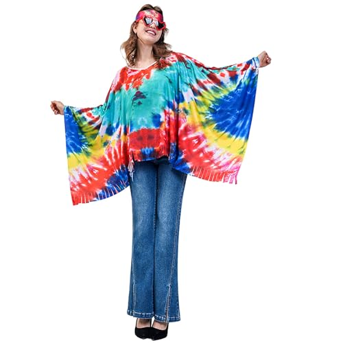 Generisch Hippie Kleidung Damen, Mein Konto, Karneval 70er Jahre Hippie, Hippy Abba 70er Kostüm, Hippie Kleid, Kostüm Hippie Frau, Hippie Kostüm, Ausgefallene Kostüme Damen von Generisch