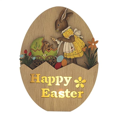 Generisch Holz-Ostern-Tischdekoration,Ostern-Holz-Tischschild - -Holzschnitzereien erhellen Osterdekorationen | Nachtlicht, niedliche, Exquisite Tischdekoration für Schränke, Tische, Kamine von Generisch