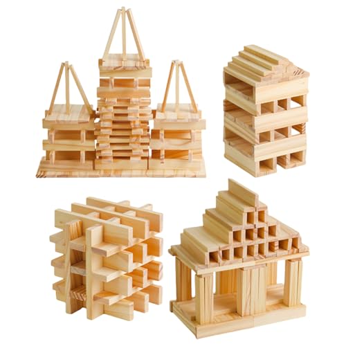 Generisch Holzbausteine - 100 Stück Holzbauspielzeug, Klassische Stapelplanken für Kinder | Vorschullernspielzeug, Holzspielset für Kleinkinder, fantasievolle Bausteine Spiele Generisch Holzbausteine - 100 Stück Holzbauspielzeug, Klassische Stapelplanken für Kinder | Vorschullernspielzeug, Holzspielset für Kleinkinder, fantasievolle Bausteine Spiele von Generisch