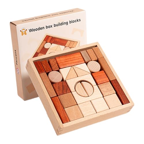 Generisch Holzbausteine Set - Pädagogische Lernaktivitäten - Pädagogisches Lernspielzeug Aus Holz Für Vorschulkinder | Für Mädchen Ab Kindergartenalter Generisch Holzbausteine Set - Pädagogische Lernaktivitäten - Pädagogisches Lernspielzeug Aus Holz Für Vorschulkinder | Für Mädchen Ab Kindergartenalter von Generisch